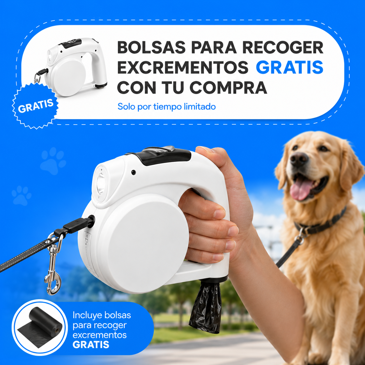 Correa Retráctil para Perros 6 en 1